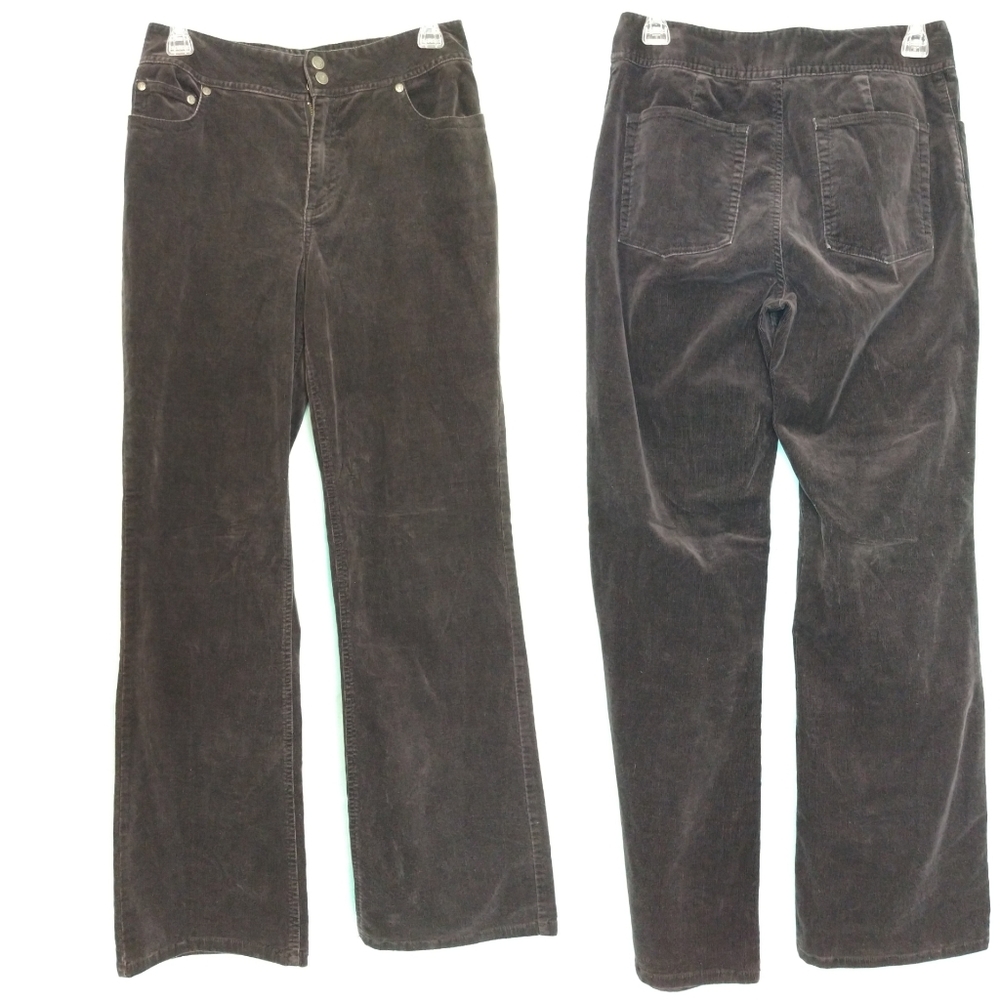 Chico's darkest brown corduroy pants trousers 0 - Picture 3 of 6